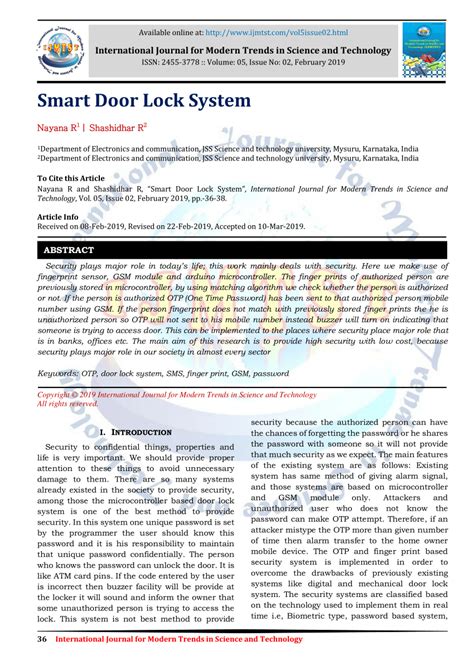 smart door lock system PDF